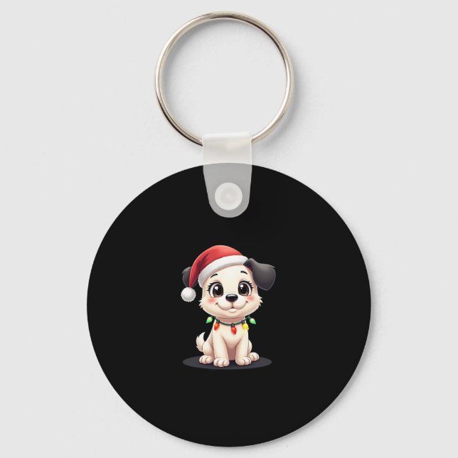 Porte-clés Shih Tzu Santa Christmas Tree Lights Xmas Dog Love (Recto)