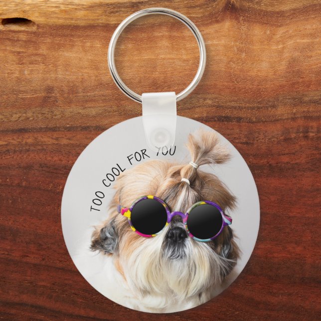 Porte-clés Shih Tzu Too Cool pour vous Lunettes de soleil Pho (Recto)