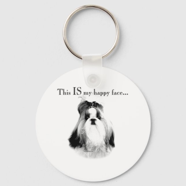Porte-clés Shih Tzu, un visage heureux (Recto)