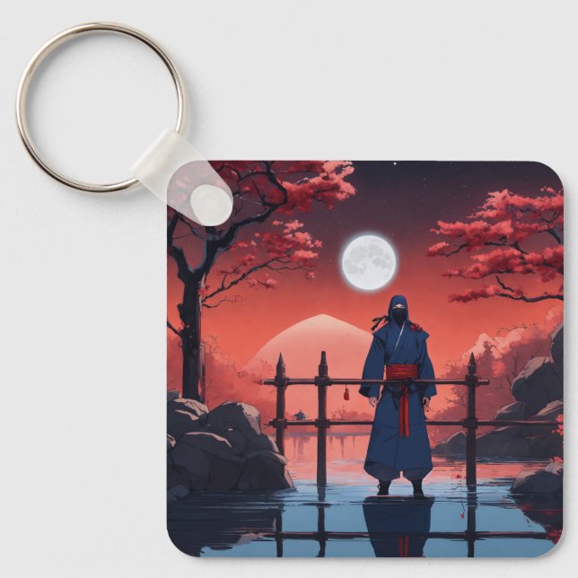 Porte-clés Shinobi au Clair de Lune Fleur de Ceris (Recto)
