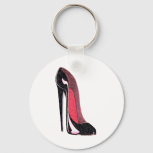 Porte-clés Shiny black stiletto shoe