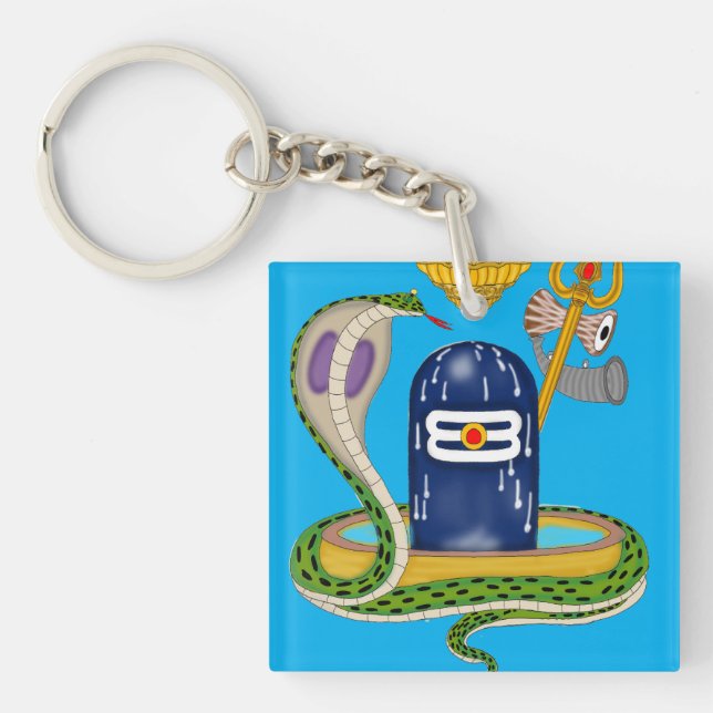 Porte-clés Shivlingam divin – Symbole sacré de Mah (Devant)