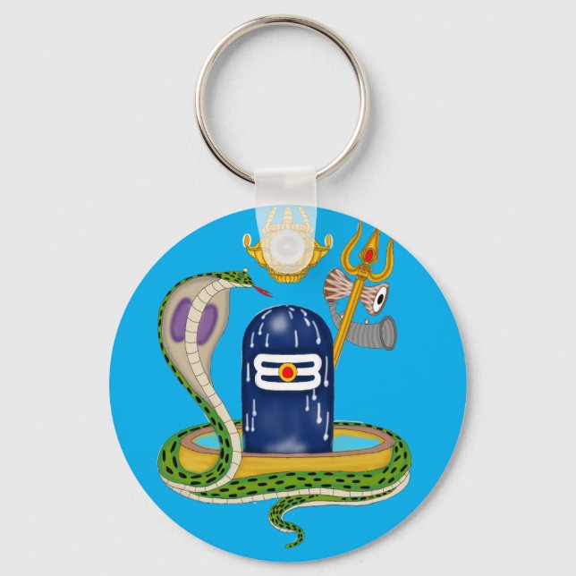 Porte-clés Shivlingam divin – Symbole sacré de Mah (Recto)