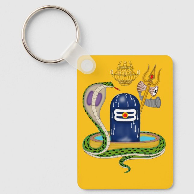 Porte-clés Shivlingam divin – Symbole sacré de Mah (Recto)