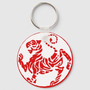 Porte-clés Shotokan Red Rising Sun Tiger Japonais Karaté