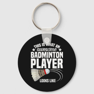 Porte-clés Shuttle Badminton Match Awesome Joueur Badminton