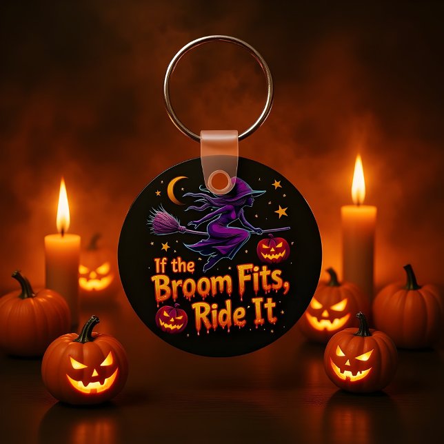 Porte-clés Si Le Broom Convient À Ride Il Halloween sorcière  (Créateur téléchargé)