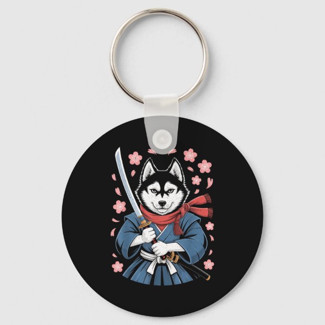 Porte-clés Siberian Husky Dad Cute Japanese Anime Stuff Samur (Recto)