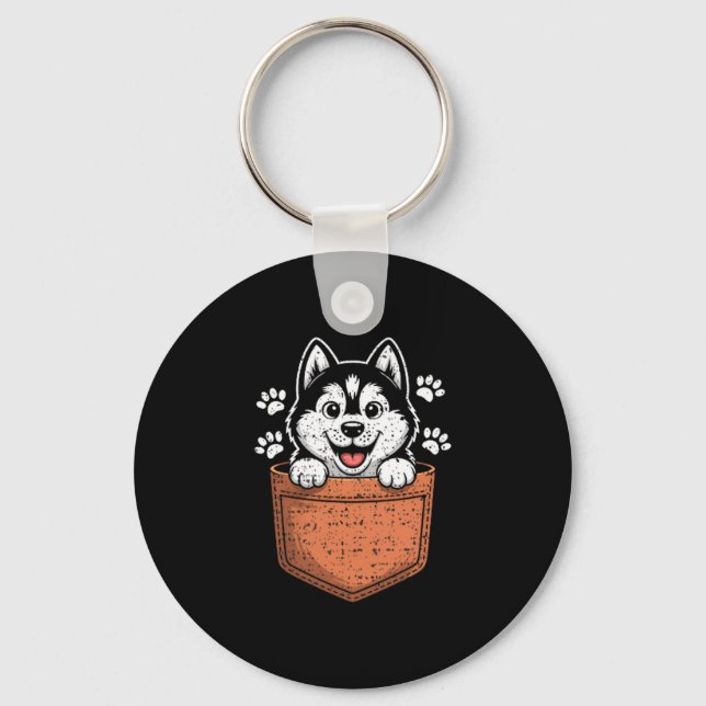 Porte-clés Siberian Husky In Your Front Cket  (Recto)