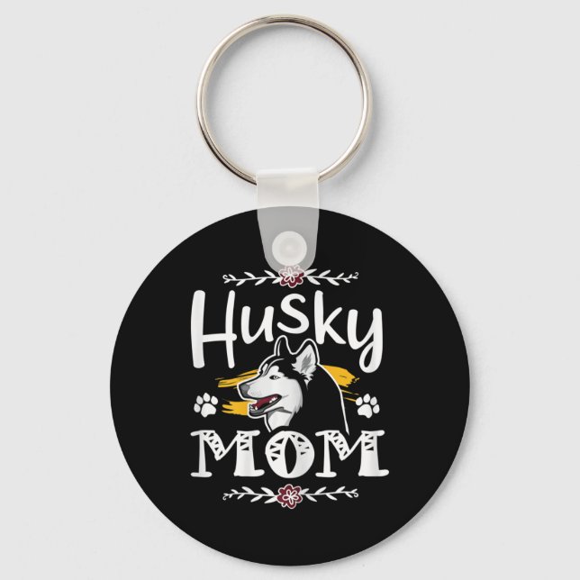 Porte-clés Sibérie husky maman cadeaux husky maman chien prop (Recto)