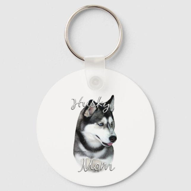 Porte-clés Sibérie Husky (noir) Maman 2 (Recto)