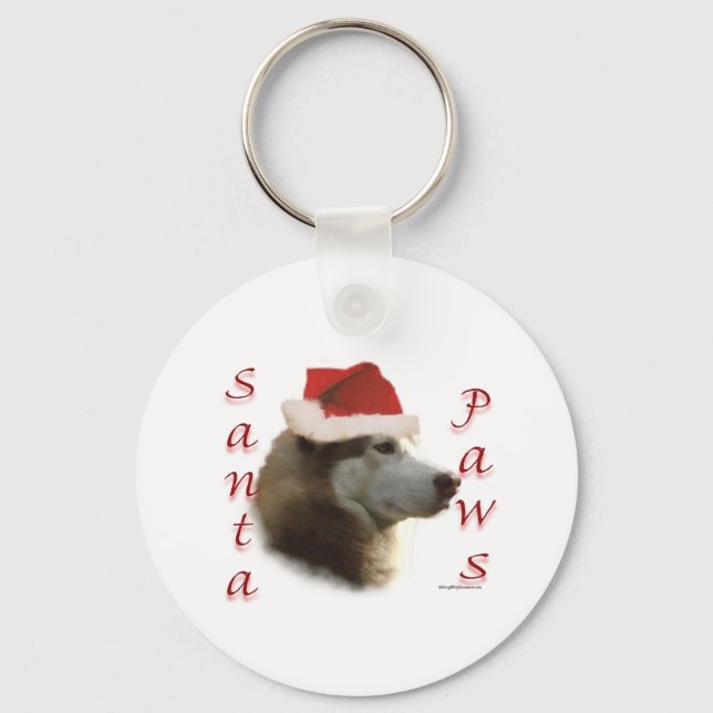 Porte-clés Sibérien Husky Père Noël Paws (Recto)