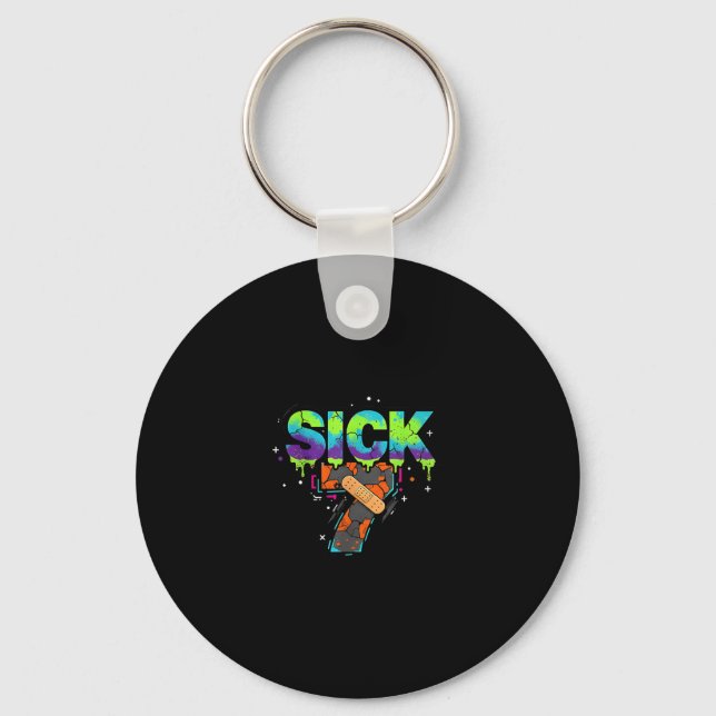 Porte-clés Sick Seven Meme Graffiti Drip Fun Wordplay  (Recto)