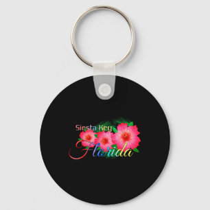 Porte-clés Siesta Key Florida Fleurs tropicales Vacatio famil