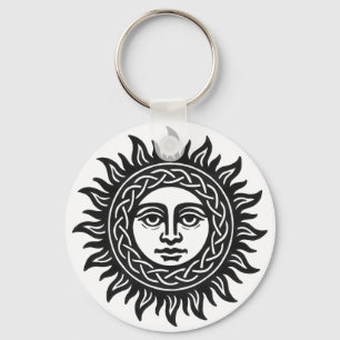 Porte-clés Sigil du Visage Solaire – Emblème du Soleil Noir