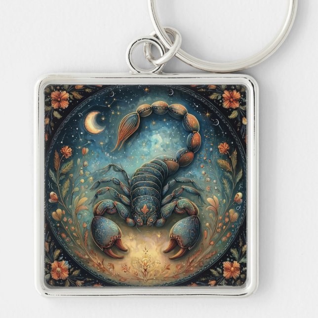 Porte-clés Signe astrologique Scorpion Céleste Anniversaire (Devant)