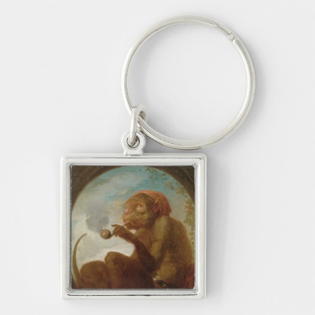 Porte-clés Signe avec un singe fumant un tuyau (Devant)