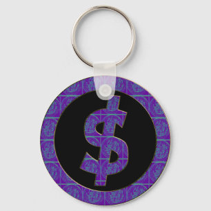 PORTE-CLÉS SIGNE DE DOLLAR RÉTRO PURPLE