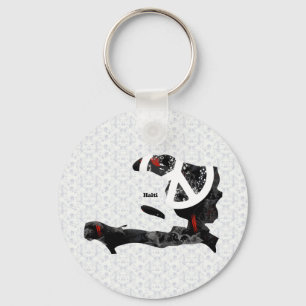 Porte-clés Signe de paix branché d'Haïti avec carte haïtie