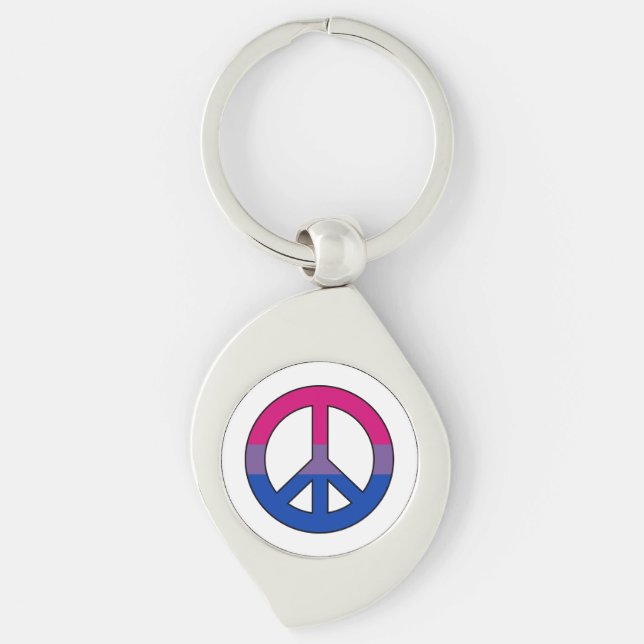 Porte-clés signe de paix drapeau de bisexualité (Devant)