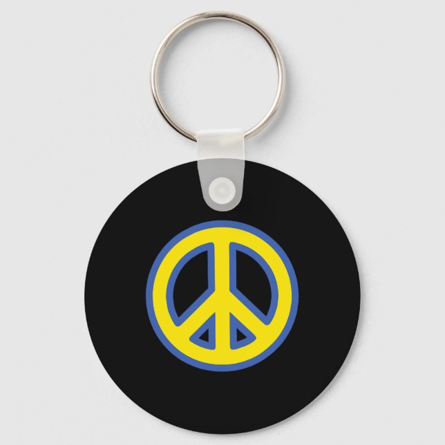 Porte-clés Signe de paix - Drapeau ukrainien bleu et jaune So (Recto)