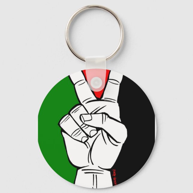 PORTE-CLÉS SIGNE DE PAIX DU DRAPEAU PALESTINE (Recto)