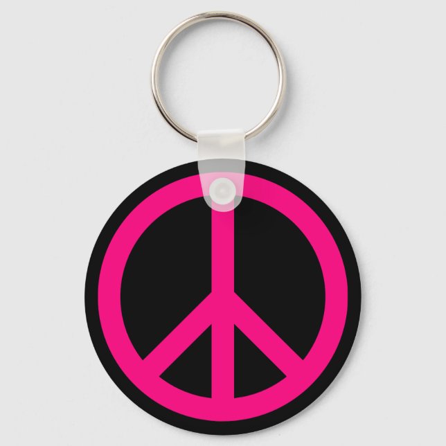 Porte-clés Signe de Paix Rose (Recto)