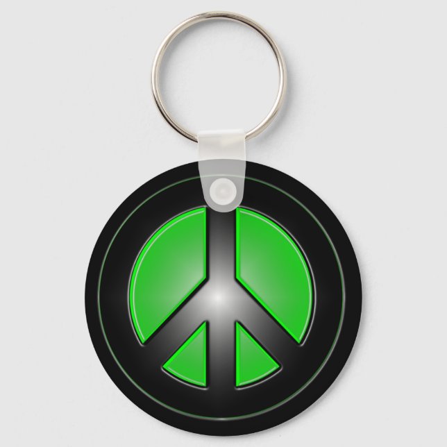 Porte-clés signe de paix vert (Recto)