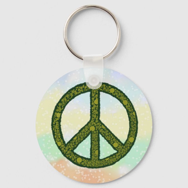 Porte-clés Signe de paix vert (Recto)