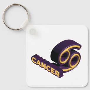 Porte-clés Signe du zodiaque Cancer et conception de texte