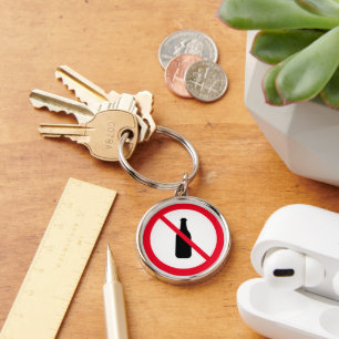 Porte-clés Signe interdit à l'alcool Porte - clé Premium