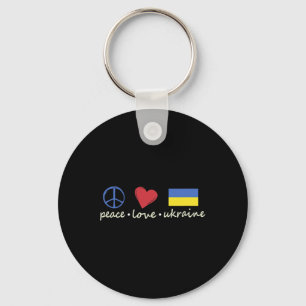 Porte-clés Signe Paix Amour Couleurs Ukraine Rétro Vintage