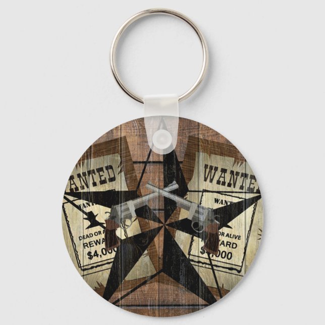 Porte-clés SIGNE Recherché Rustique Texas Star Western Double (Recto)