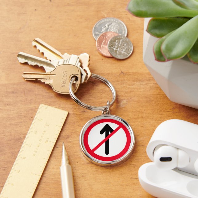 Porte-clés SIGNE ROUTIÈRE PAS D'ENTRÉE | Porte - clé Premium (Bureau)