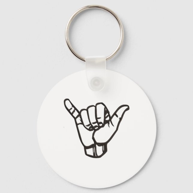 Porte-clés Signe Shaka Accrocher Bonne Vibration Rétro Décont (Recto)