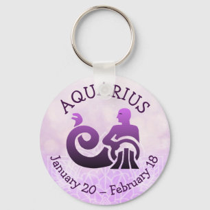 Porte-clés SIGNE Zodiaque Aquarius Violet Horoscope Astrologi