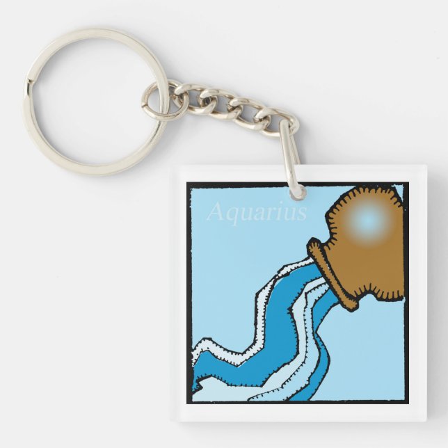 Porte-clés Signes Zodiac personnalisables Aquarius Porte - cl (Devant)