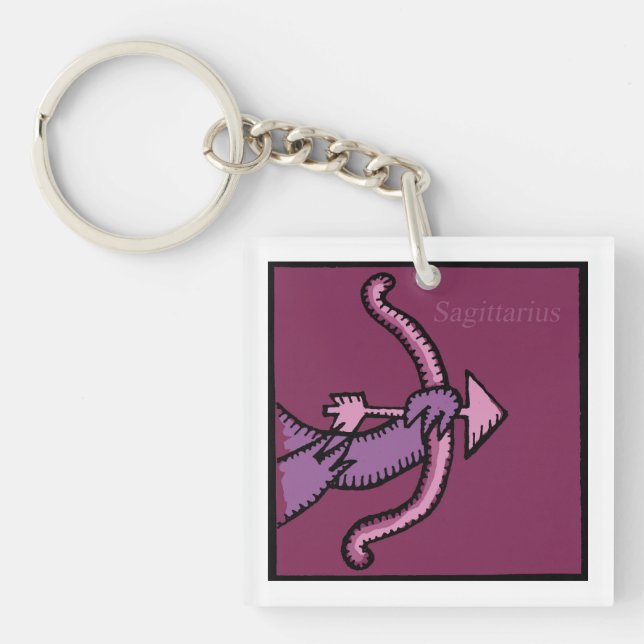 Porte-clés Signes Zodiac personnalisables Sagittarius 2 faces (Devant)