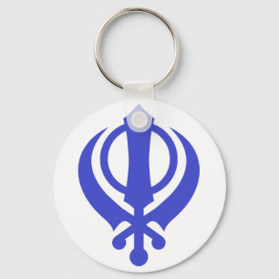 Porte-clés Sikh Khanda bleu