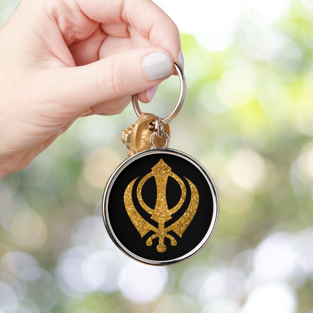Porte-clés Sikh Khanda "Sans peur et libre" (Créateur téléchargé)