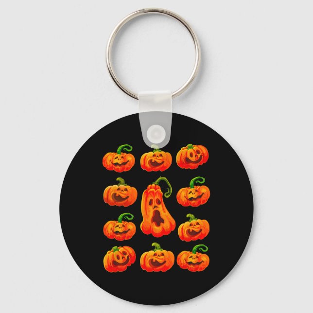 Porte-clés Silencieux Citrouille d'Halloween face Éffrayant J (Recto)