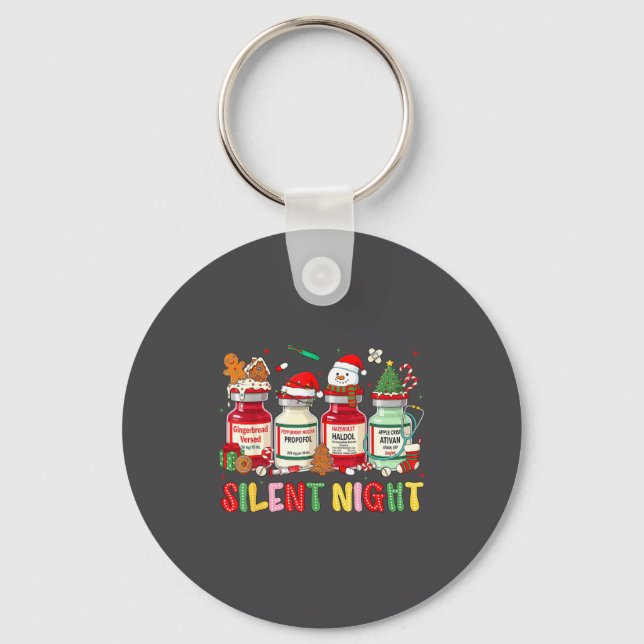 Porte-clés Silent Night Funny Nurse Christmas Design  (Recto)