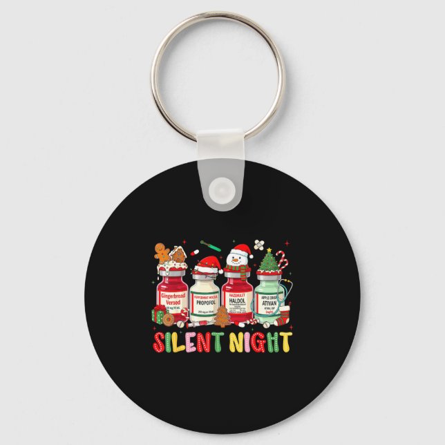 Porte-clés Silent Night Medical Christmas Humor For Nurses Ic (Recto)