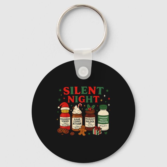 Porte-clés Silent Night Profol Icu Nurse Funny Christmas Medi (Recto)
