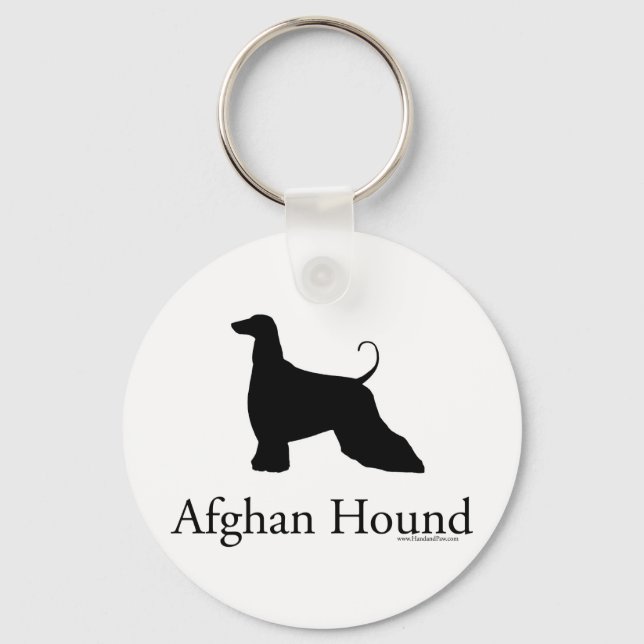 Porte-clés Silhouette afghane Hound (Recto)