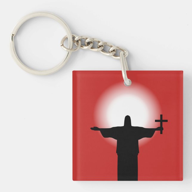 Porte-clés Silhouette avec croix (Devant)