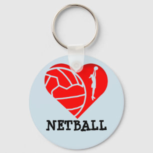 Porte-clés Silhouette Coeur et Boule Design Amour Netball