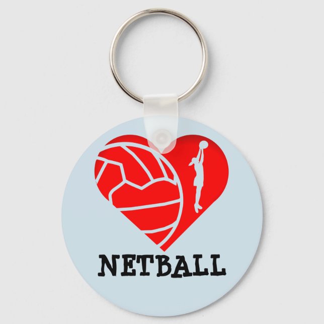 Porte-clés Silhouette Coeur et Boule Design Amour Netball (Recto)