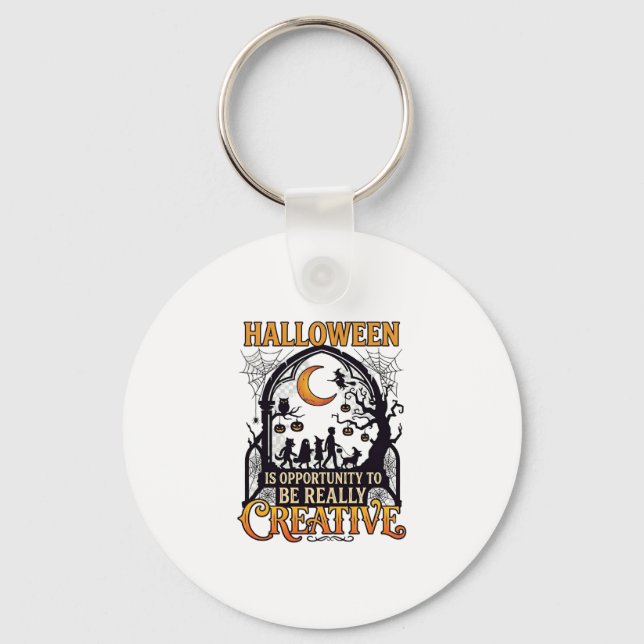 Porte-clés Silhouette créative d'enfants pour Halloween Crois (Recto)