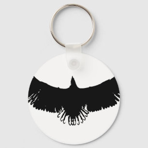 Porte-clés Silhouette d'aigle noir et blanc